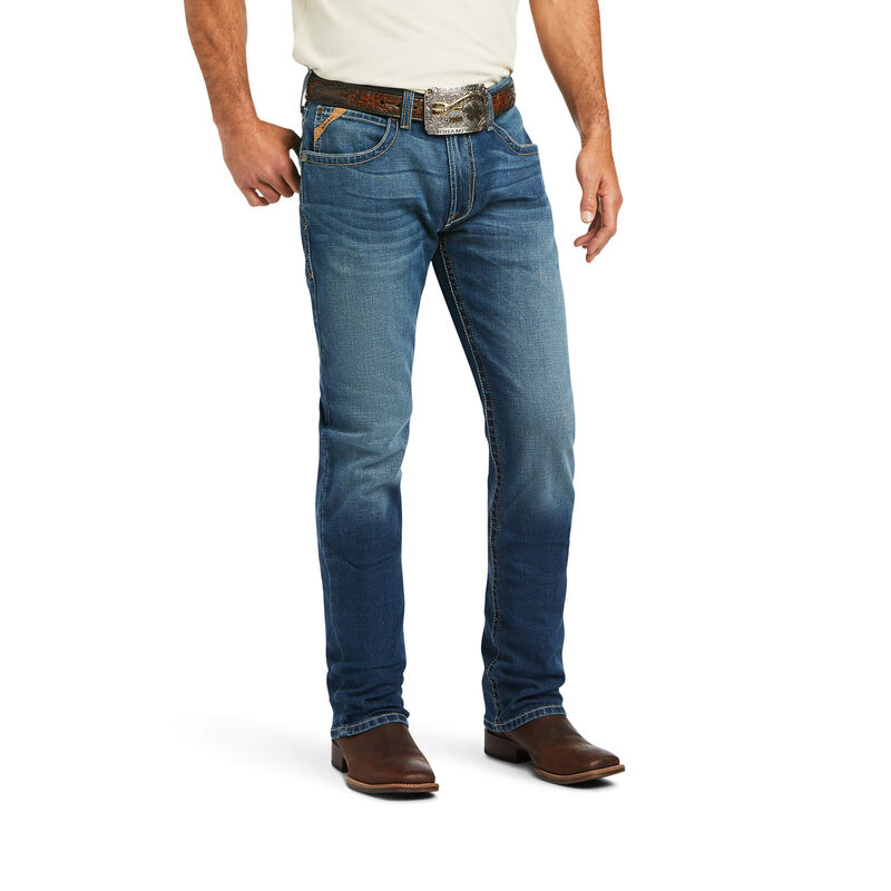 Ariat Jeans Herren - M4 Relaxed Stretch Marshall Stackable Straight Leg Blau ( JBRIF-2953 )